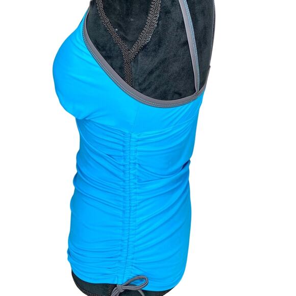Free Country Small blue and gray swim top - Picture 2 of 5